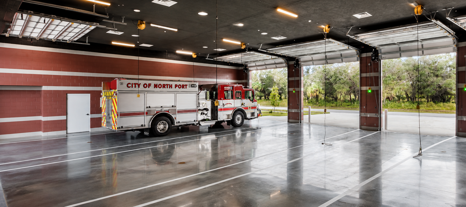 FIRE STATION #85 polished concrete floor in NORTH PORT, FL